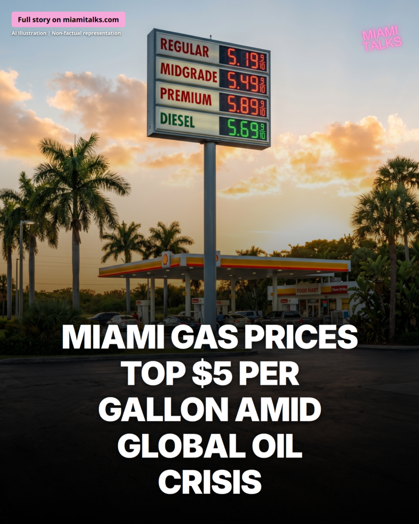 Miami Gas Prices Top $5 Per Gallon Amid Global Oil Crisis