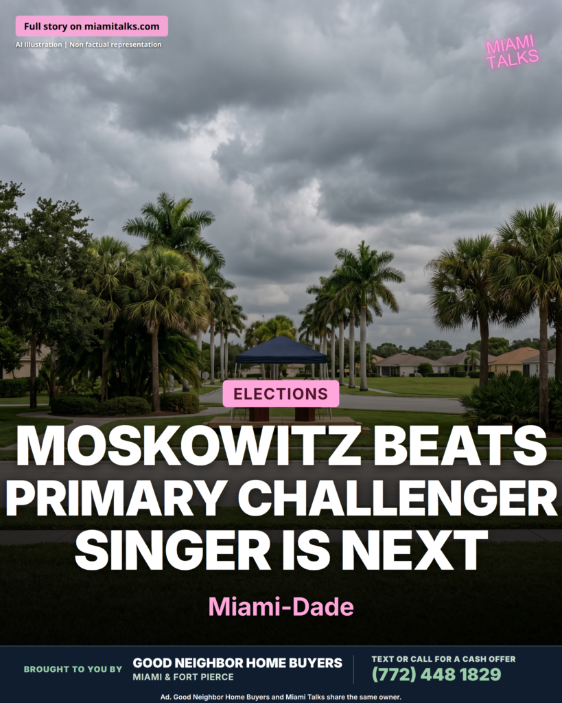Moskowitz Beats Primary Challenger, Faces Singer for FL-25