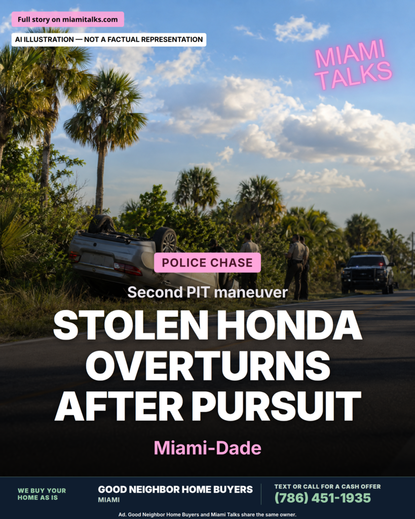 FHP chase of reported stolen Honda ends in rollover in Miami-Dade