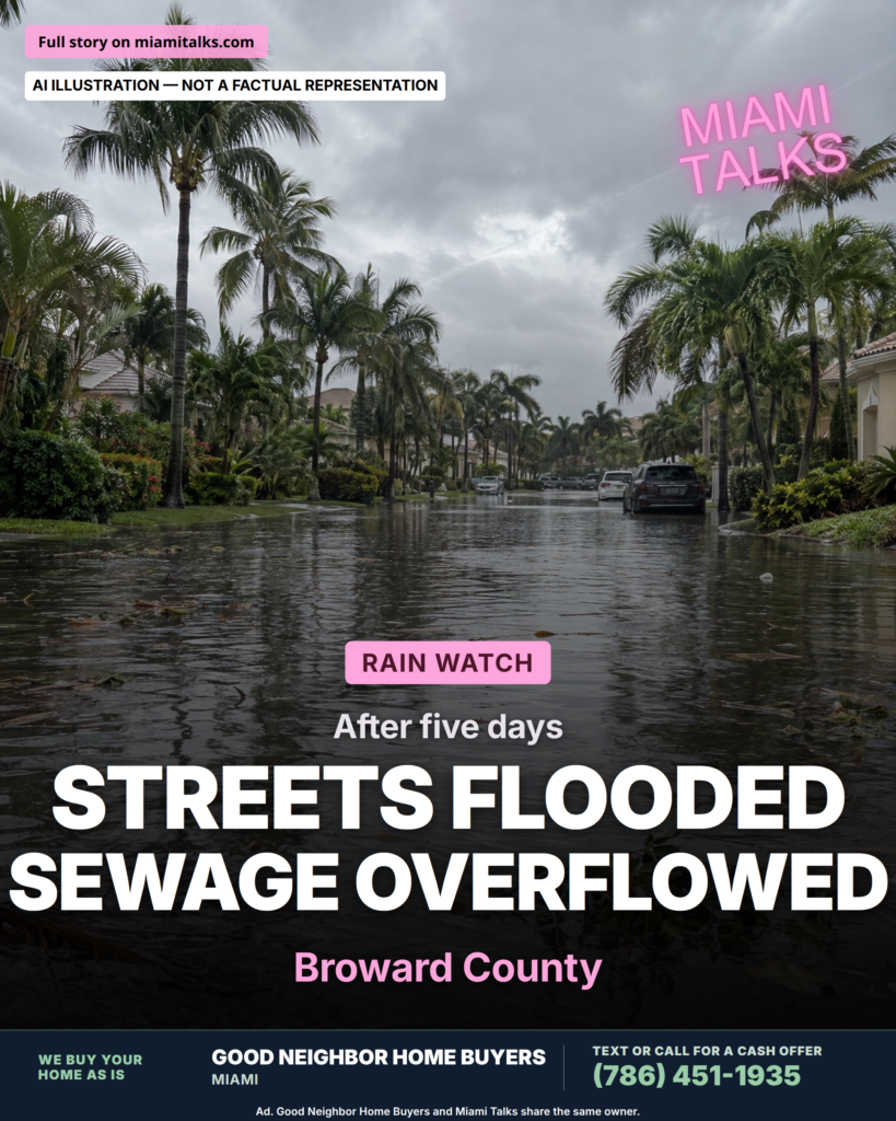 Heavy rain brings street flooding and sewage overflows in parts of South Florida