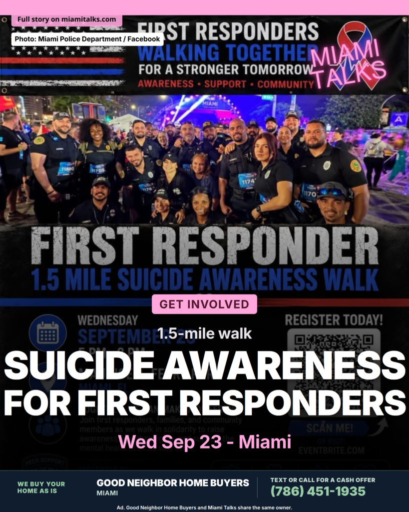Miami Police Peer Support Team Hosting Suicide Awareness Walk at Ferré Park