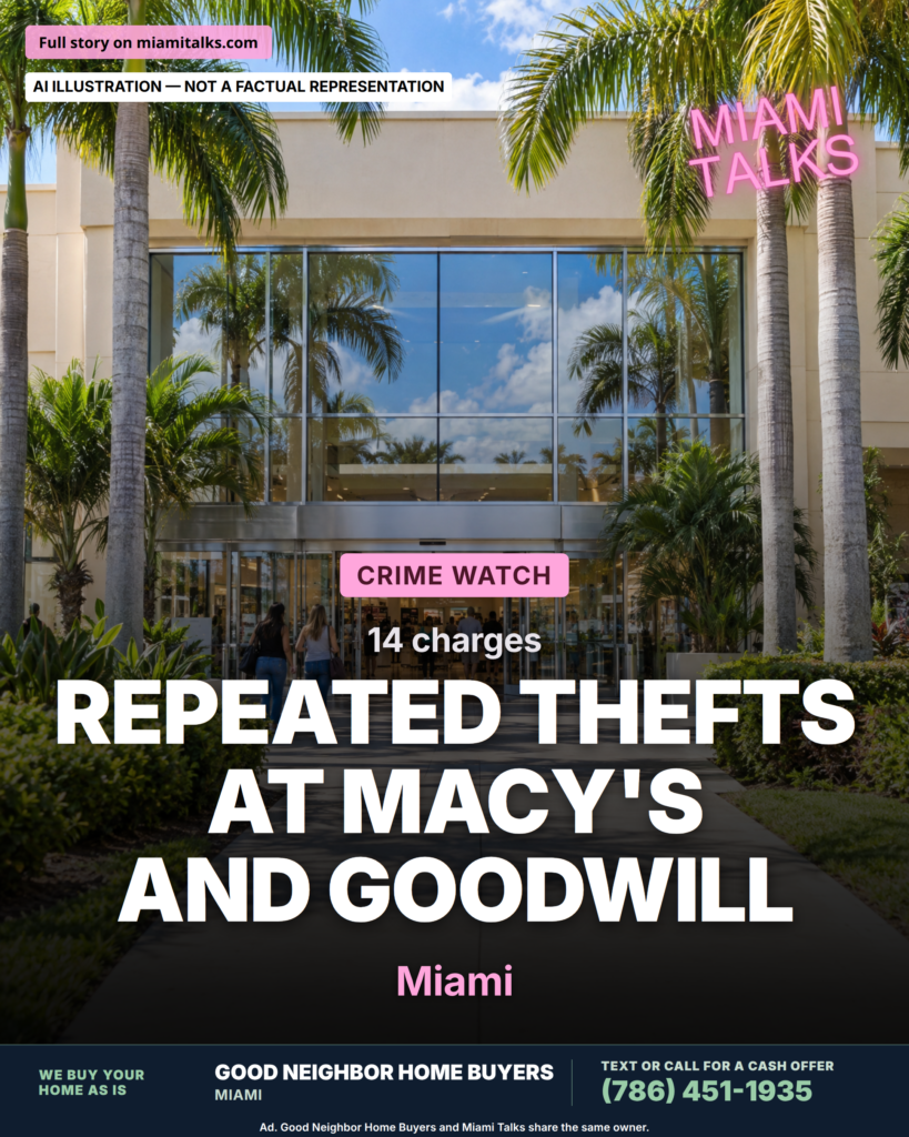 Miami Man Facing 14 Petit Theft Charges After Repeated Thefts at Macy's and Goodwill