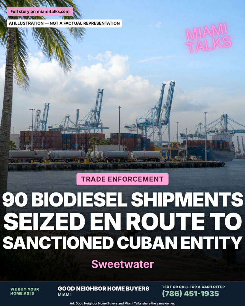 Federal Authorities Seize 90 Biodiesel Shipments Bound for Sanctioned Cuban Entity